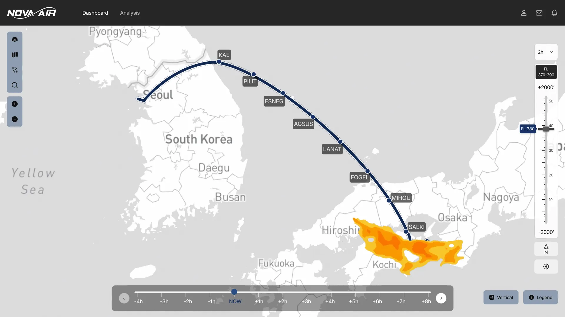 웹 대시보드 비행 경로 지도